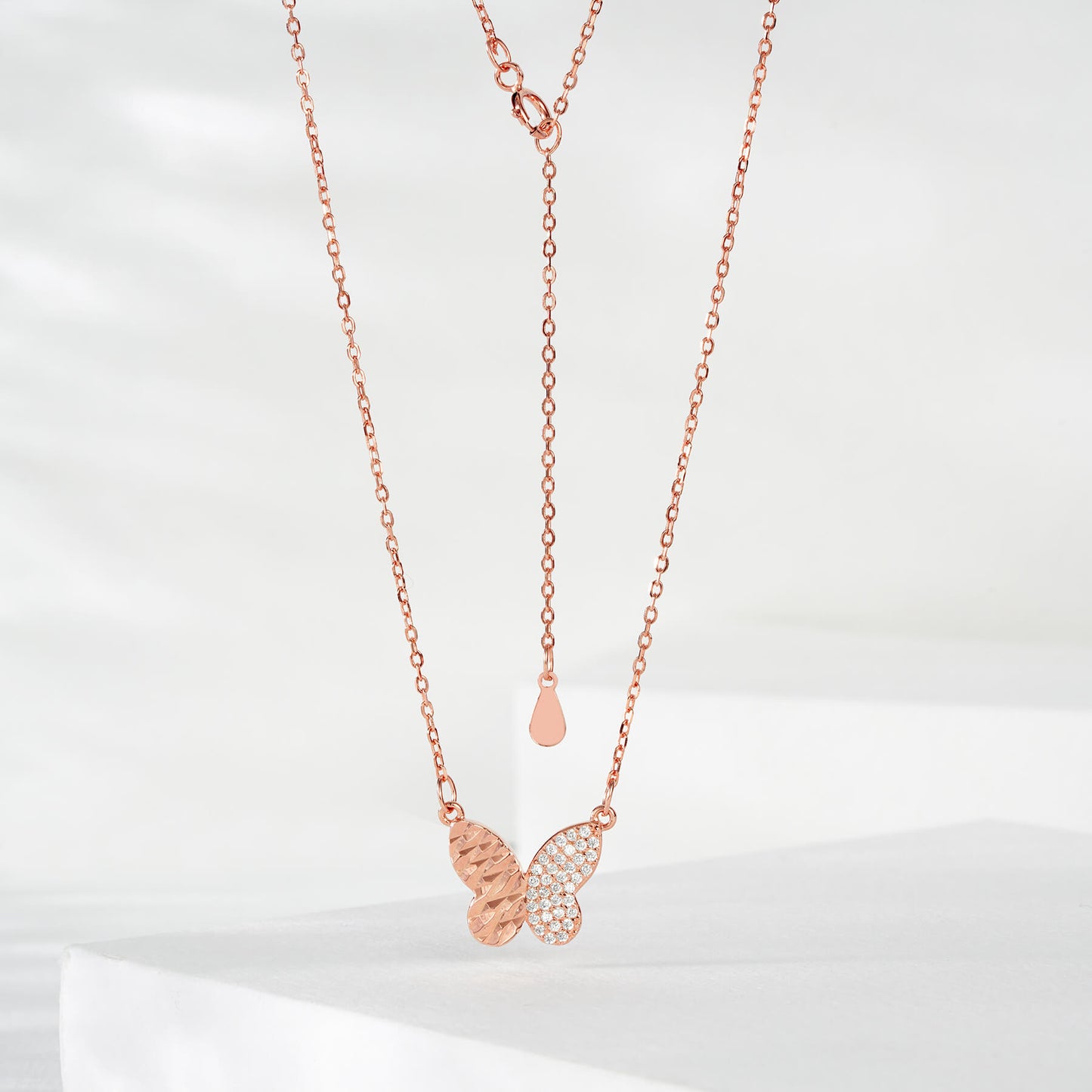 Shining Butterfly Zircon S925 Silver Necklace