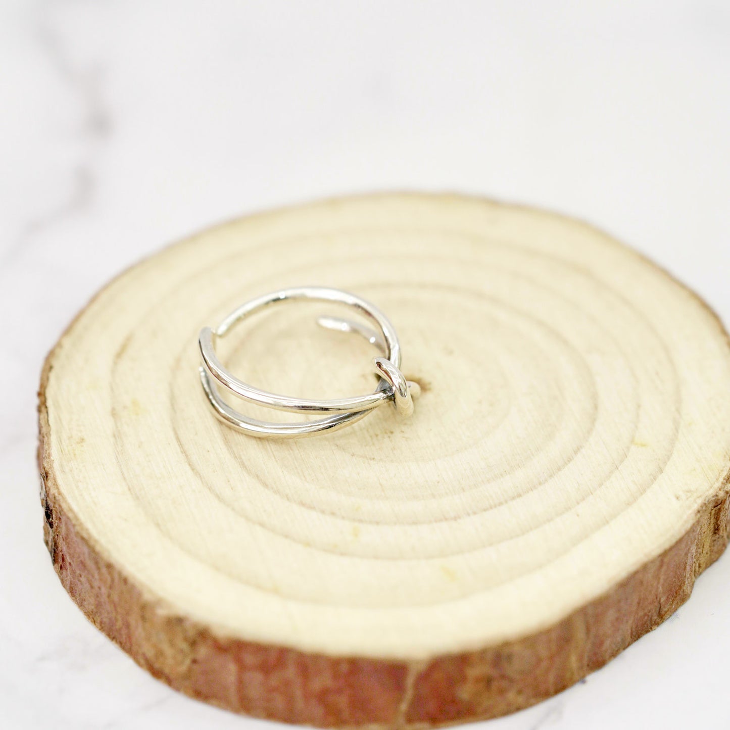 Knot Open Ring in Sterling Silver side