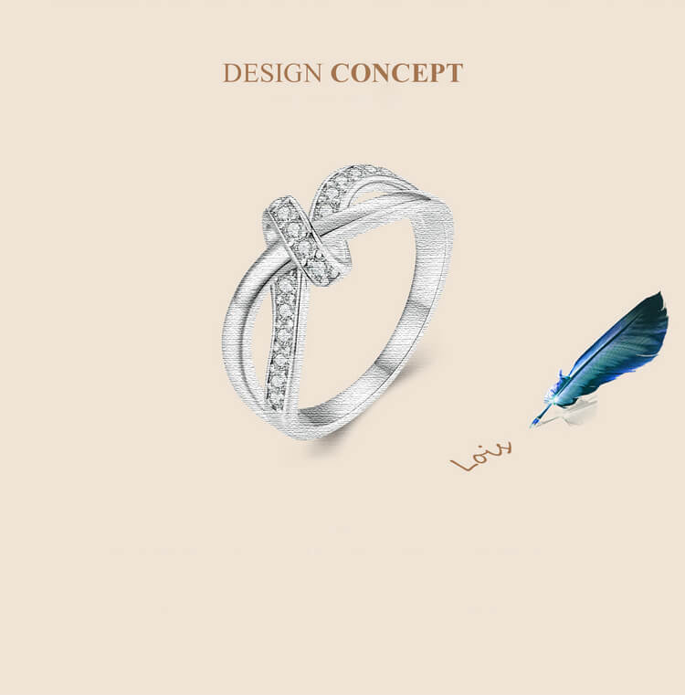 Promise of Knot Moissanite Ring in Sterling Silver manuscript
