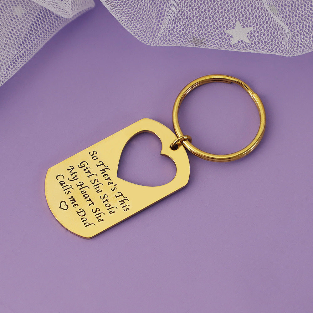 Daddy's Girl Dog Tag Keychain in Titanium