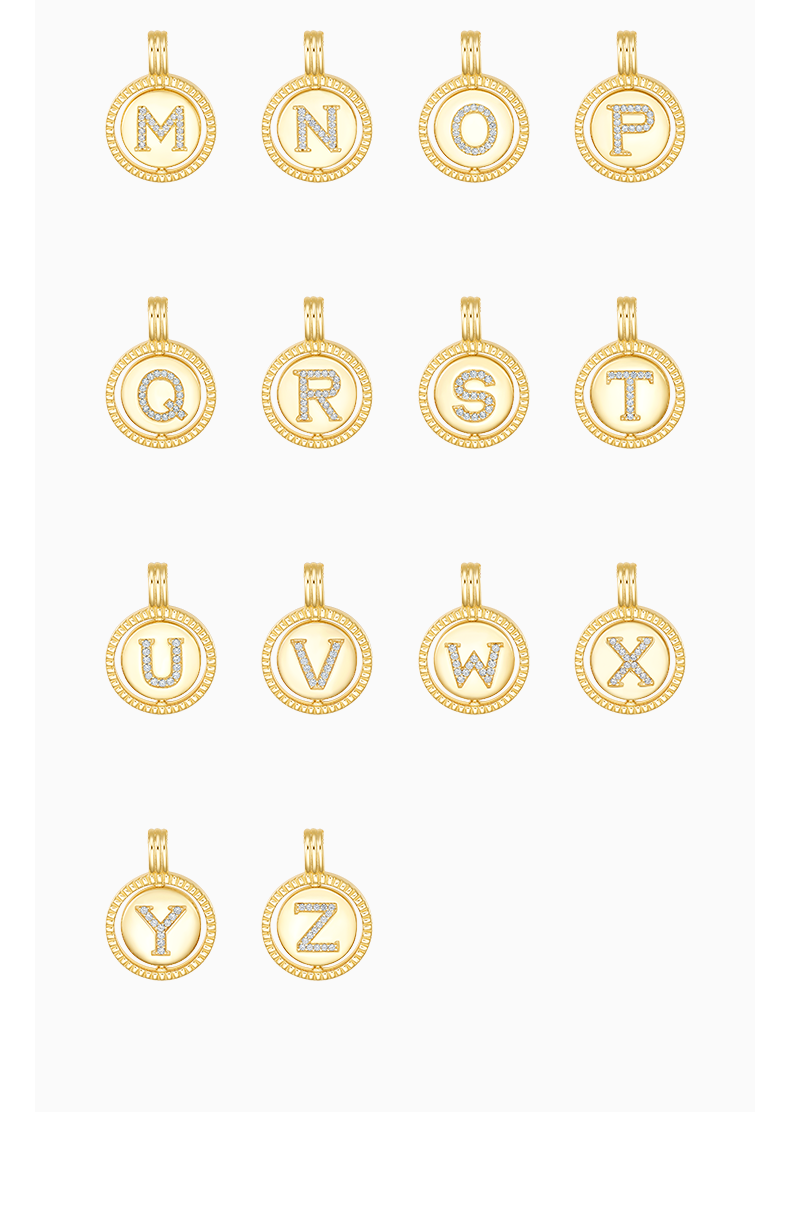 【Recommend】FEELIVE Original design S925 Silver Rotatable GlitterGold 26 Initials Necklace Alphabet Adjustable Letters Necklace (S925)
