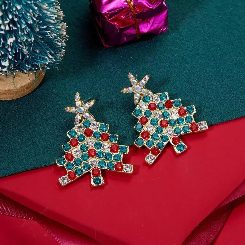 FEELIVE Christmas Sale - Sparkling Christmas Tree Zircon Drop Earrings 🎄