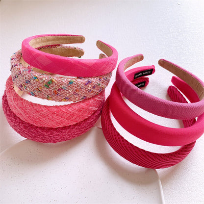 Barbie Style Hot Pink Fabric Wide Hair Headband For School Girl