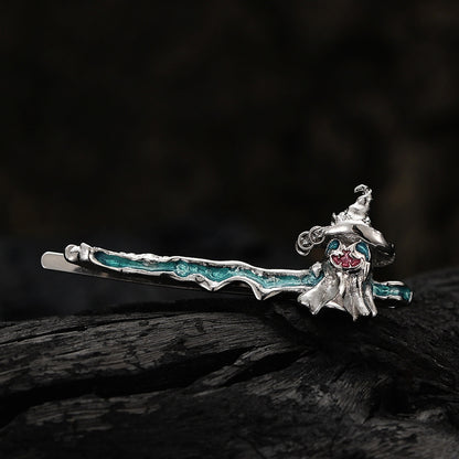 Sweet Cool Style Funny Ghost Hair Barrette Clip in Sterling Silver - Feelive