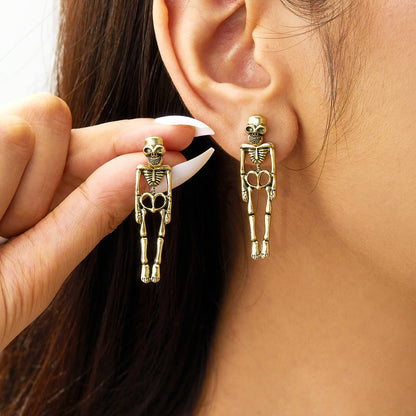 Creative Gothic Style Skull Skeleton Drop Earrings