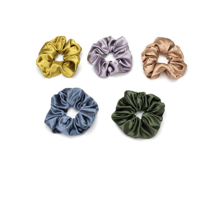 Classic Basic Color Emulation Silk Hair Scrunchie