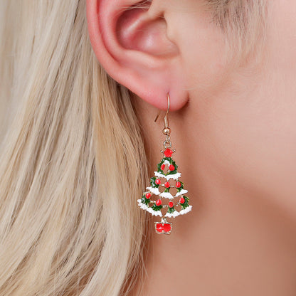 FEELIVE Vintage Style Enamel Christmas Tree Jewelry Set