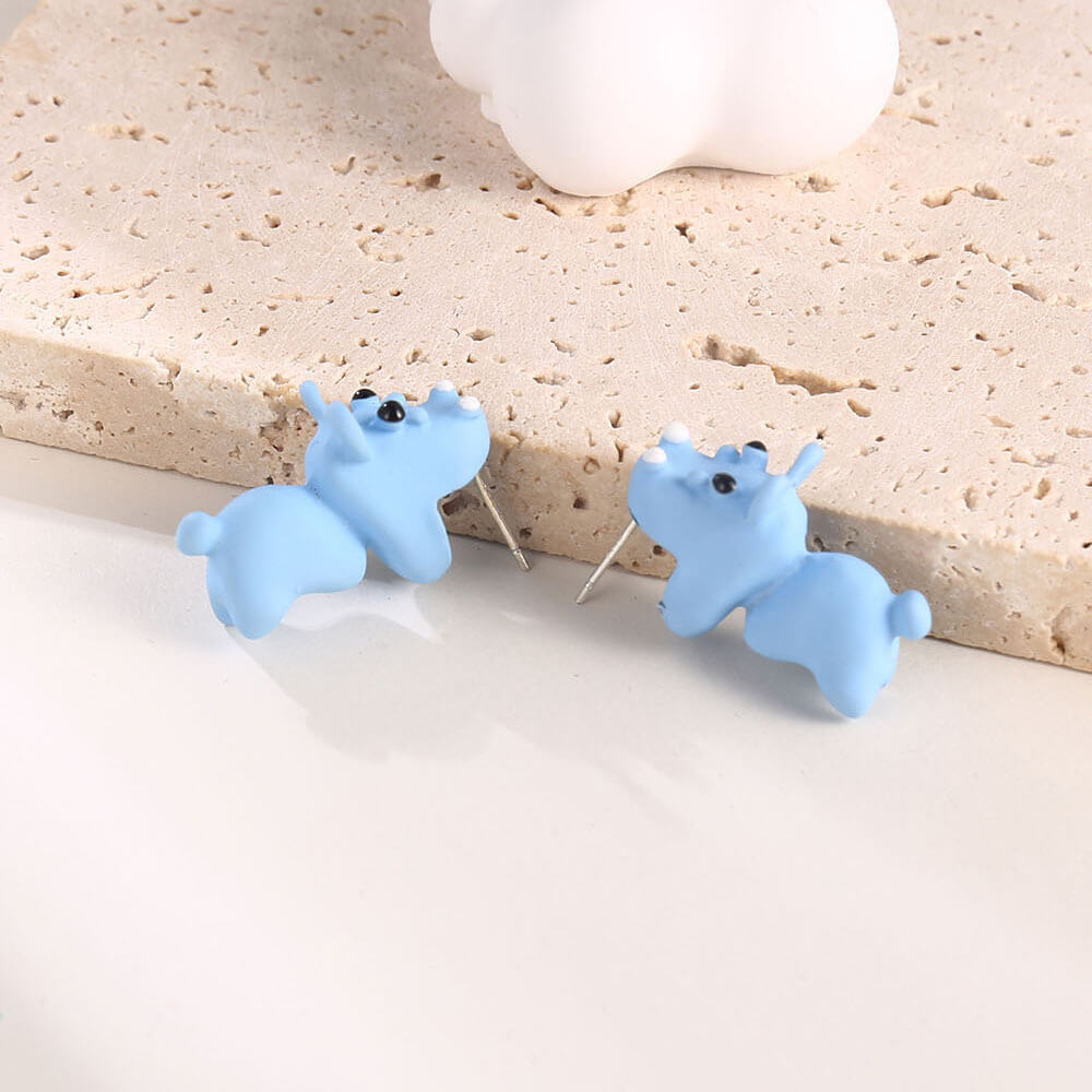 FEELIVE Cartoon Animal Biting Polymer Clay Stud Earring