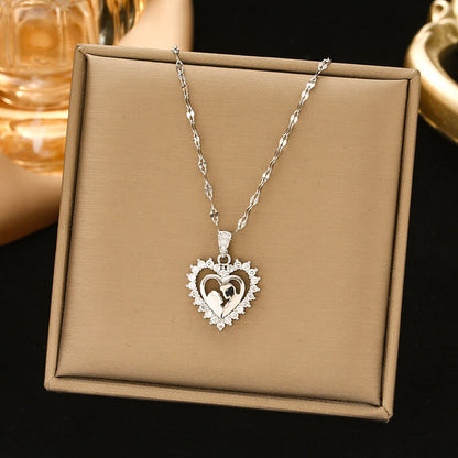 FEELIVE Vintage Style Couple Heart Shape Pendant Necklace