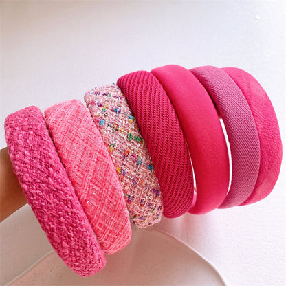 Barbie Style Hot Pink Fabric Wide Hair Headband For School Girl