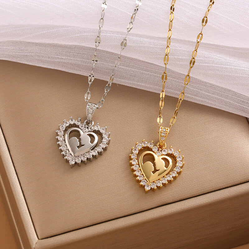 FEELIVE Vintage Style Couple Heart Shape Pendant Necklace