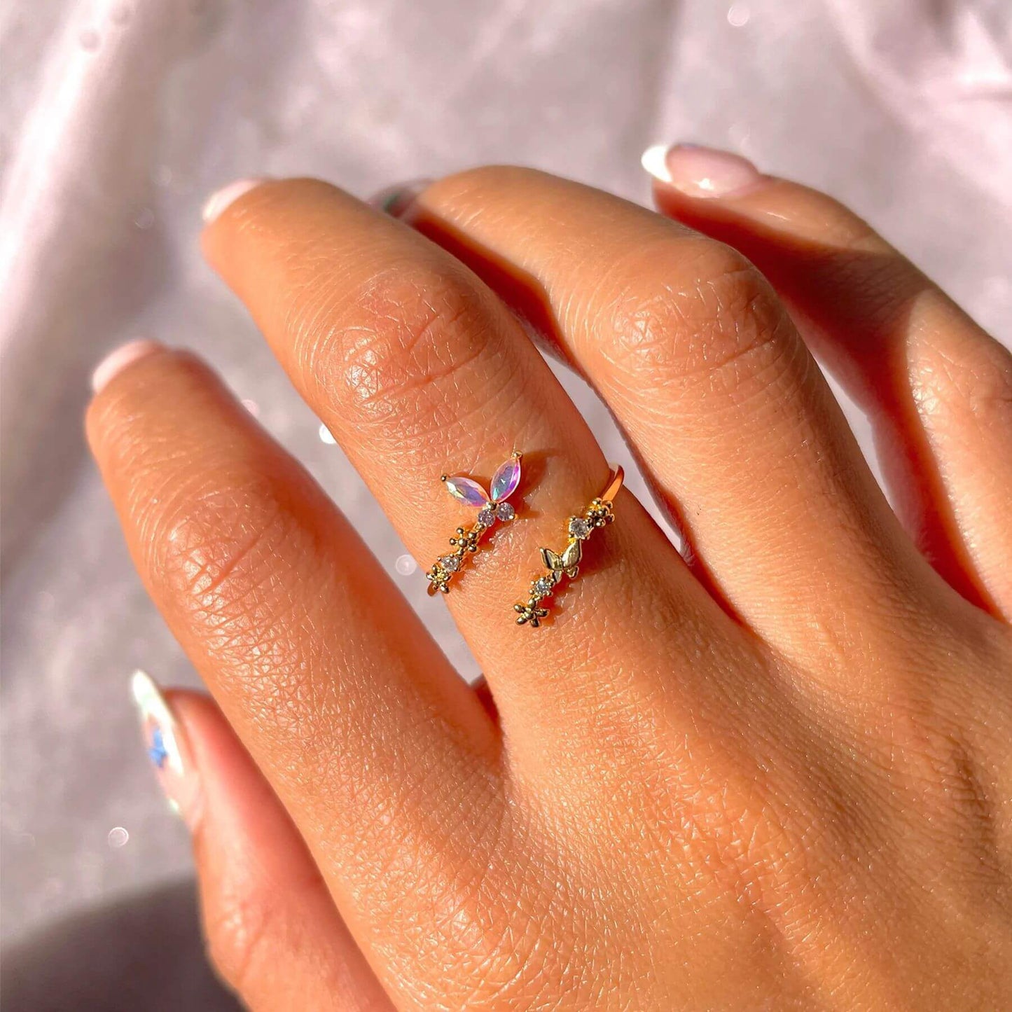 FEELIVE Sweet and Dreamy Butterfly Garden Zircon Ring