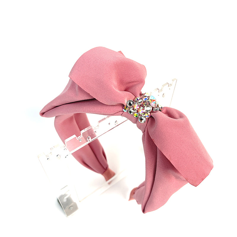 Pink Bow-knot Synthetic Crystals Headband side