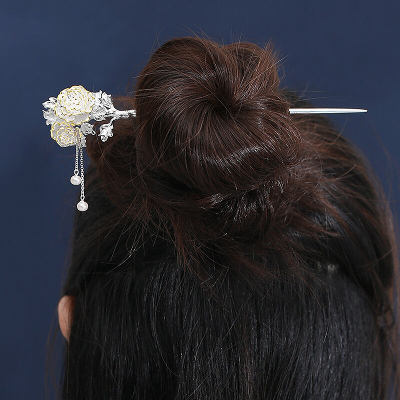 Flower Gods of Twelve Months Hair Stick in Sterling Silver April model