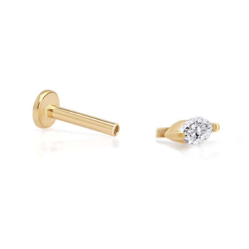 Marquise Cut Zircon Gold Vermeil Nap Earring