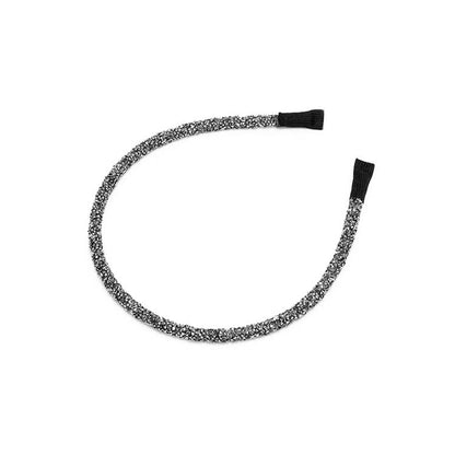 Light Luxury Silver Black Rhinestones Headband