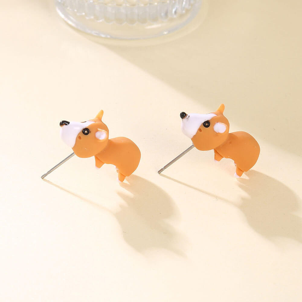 FEELIVE Cartoon Animal Biting Polymer Clay Stud Earring