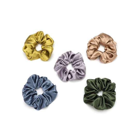 Classic Basic Color Emulation Silk Hair Scrunchie - Feelive