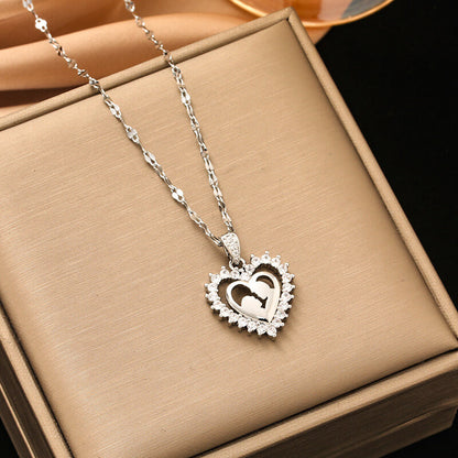 FEELIVE Vintage Style Couple Heart Shape Pendant Necklace