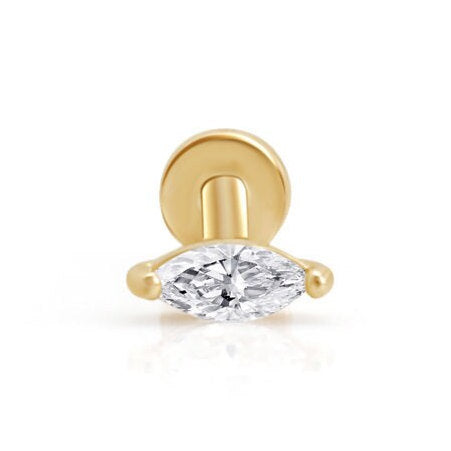 Marquise Cut Zircon Gold Vermeil Nap Earring