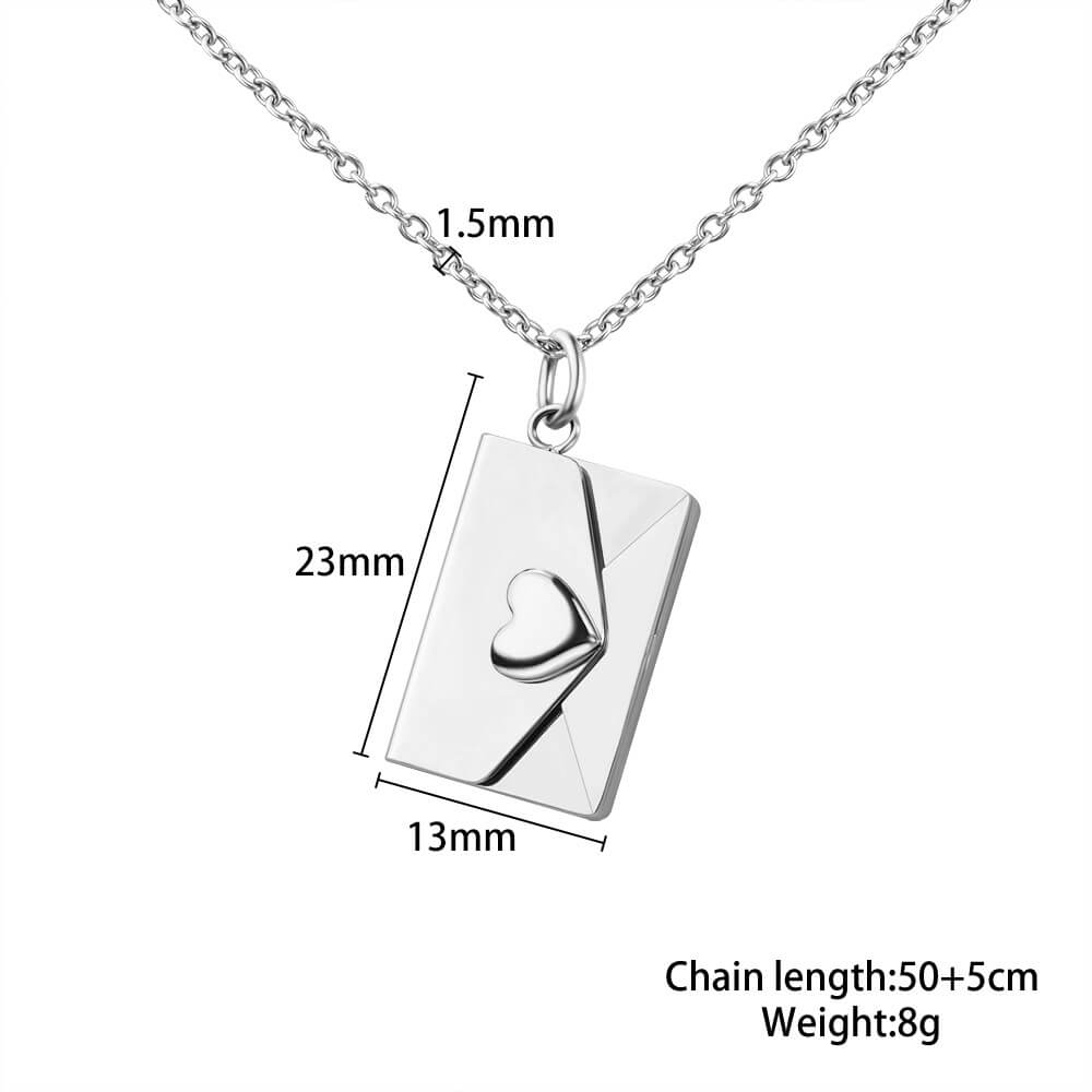 FEELIVE Creative Customized Love Confession Letter Envelope Necklace