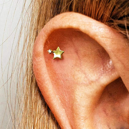 Shooting Star Zircon Gold Vermeil Nap Earring