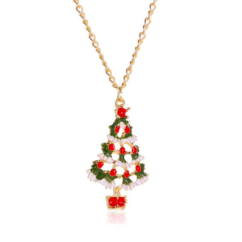 FEELIVE Vintage Style Enamel Christmas Tree Jewelry Set