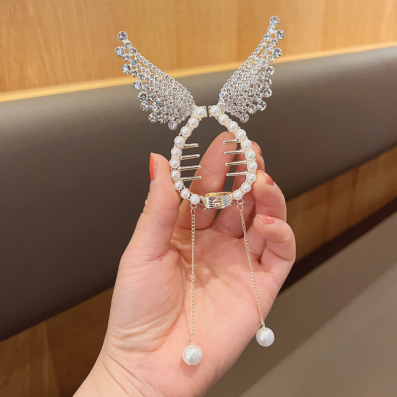 Childlike Angel Wings Tassel Ponytail Hair Claw Clip in Alloy 