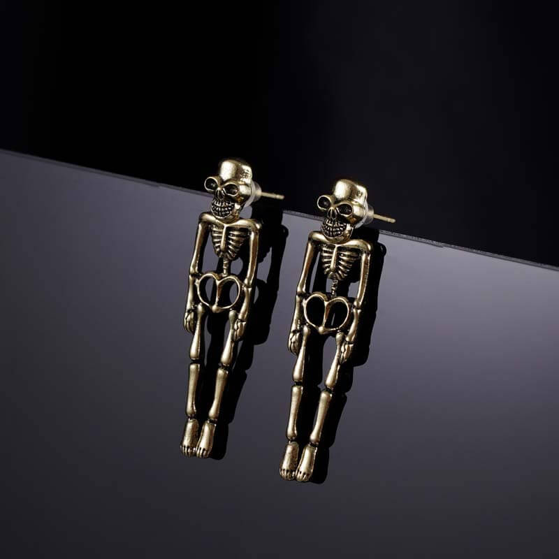 Creative Gothic Style Skull Skeleton Drop Earrings