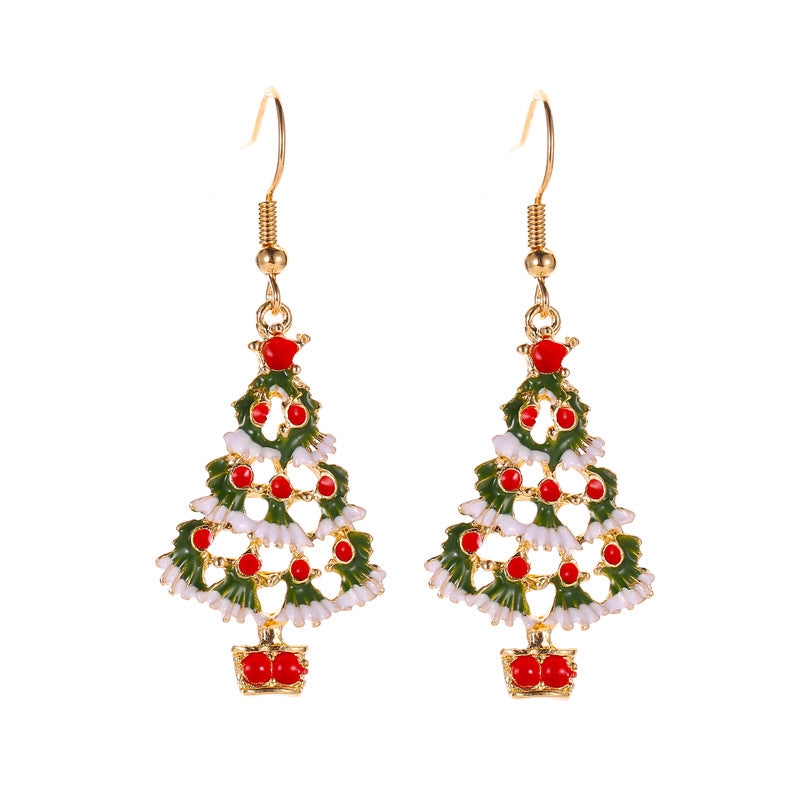 FEELIVE Vintage Style Enamel Christmas Tree Jewelry Set