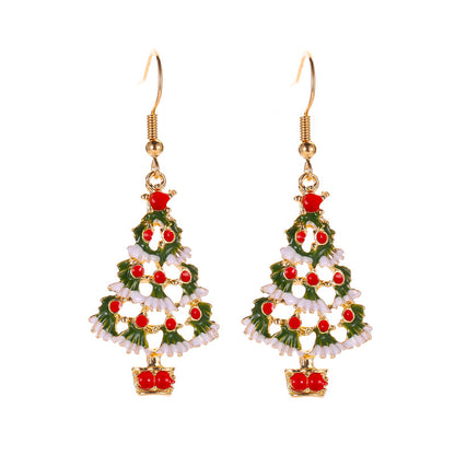 FEELIVE Vintage Style Enamel Christmas Tree Jewelry Set