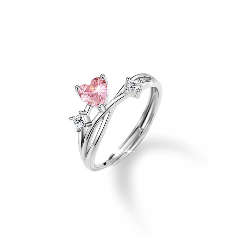 Love of Shooting Star Zirconia Couple Rings in Sterling Silver woman ring