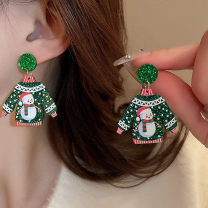 FEELIVE Oversized Style Christmas Sweater Series Drop Earrings