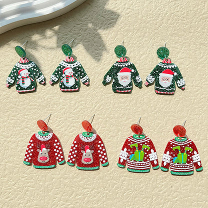 FEELIVE Oversized Style Christmas Sweater Series Drop Earrings