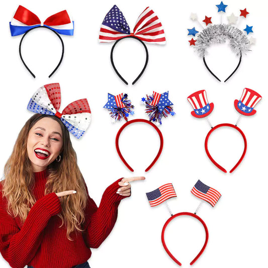 American Flag Independence Day Patriotic Parade Kids Adult Headband Hair Accessories - Feelive