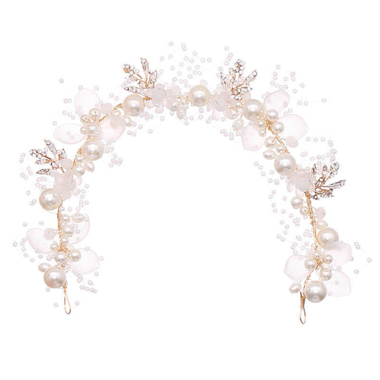 Feelive Elegant Forest Style Pearl Flower Bridal Headband