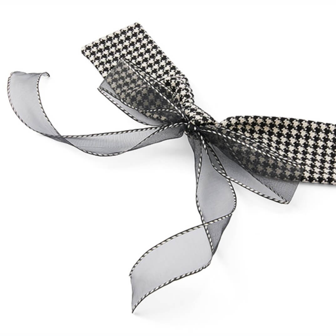 Organza Houndstooth Bow-knot Hair Clip side