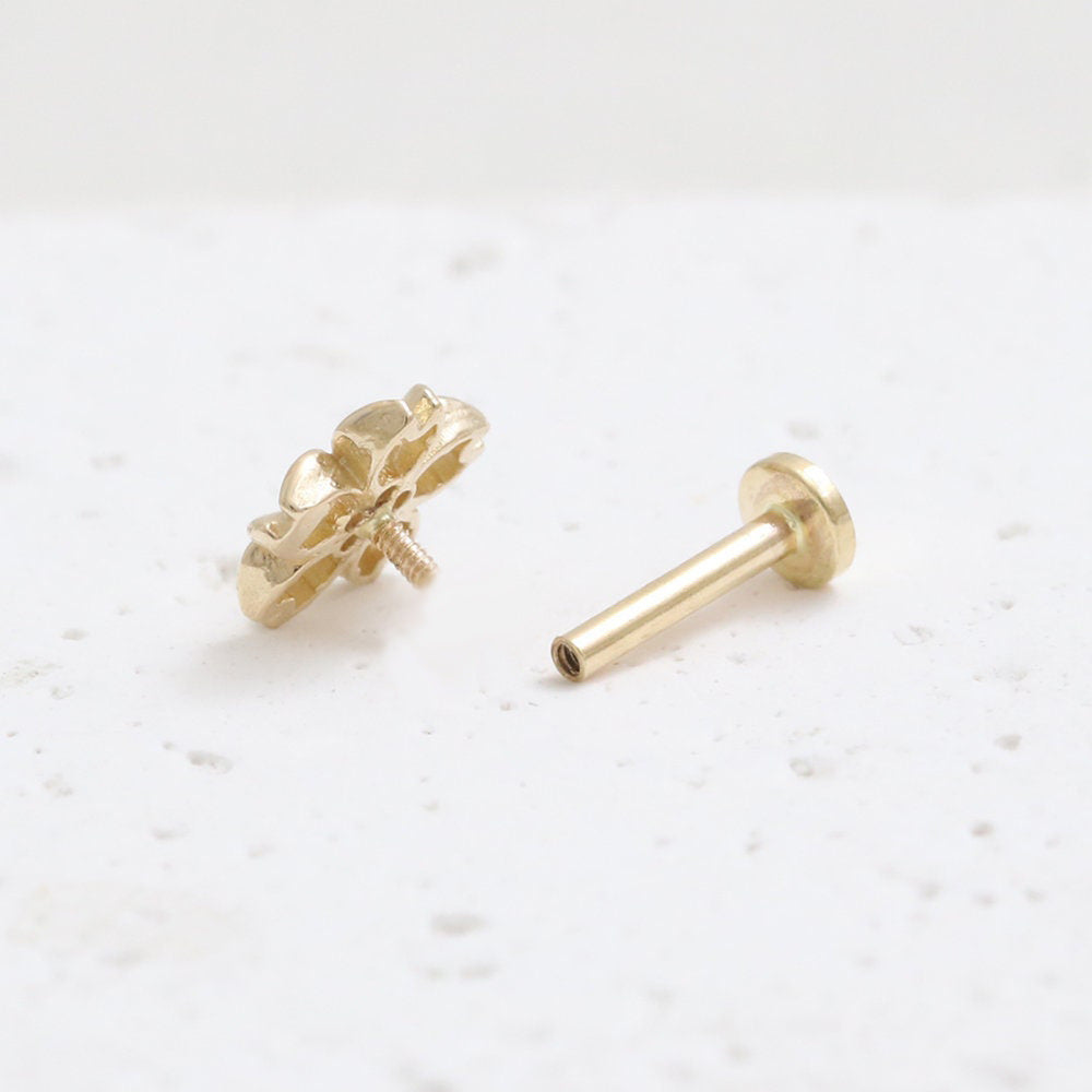 Cherry Blossom Zircon Light Gold Vermeil Nap Earring