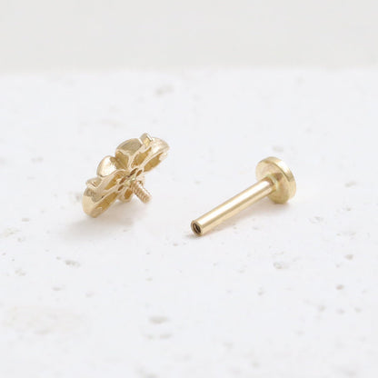 Cherry Blossom Zircon Light Gold Vermeil Nap Earring