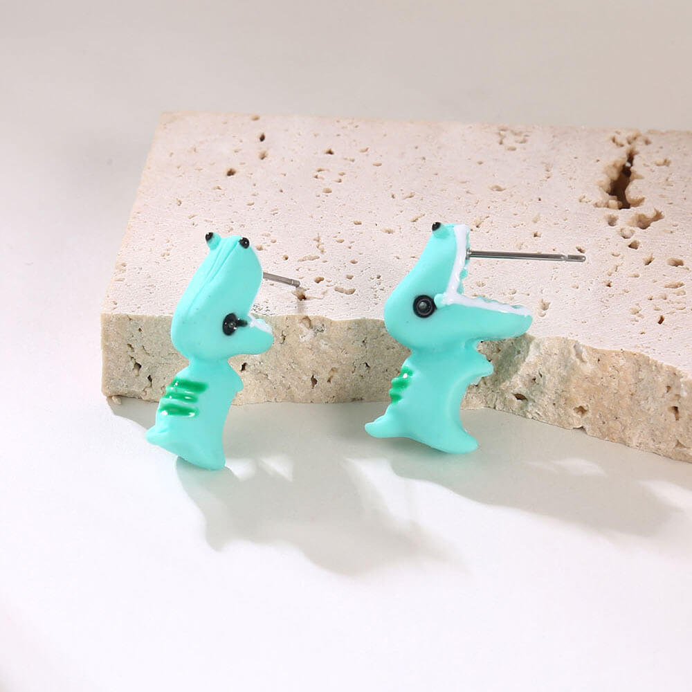 FEELIVE Cartoon Animal Biting Polymer Clay Stud Earring