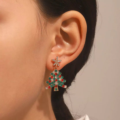 FEELIVE Christmas Sale - Sparkling Christmas Tree Zircon Drop Earrings 🎄