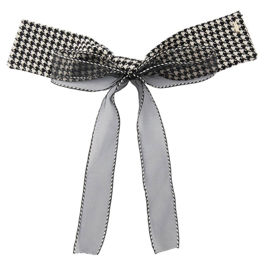 Organza Houndstooth Bow-knot Hair Clip 