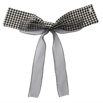 Organza Houndstooth Bow-knot Hair Clip 