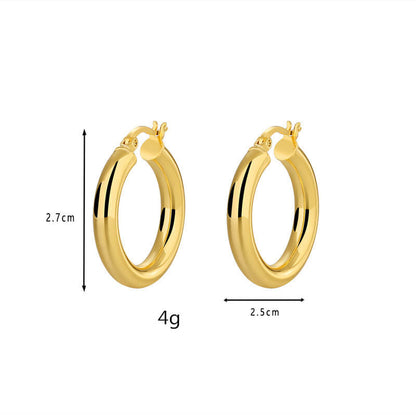 Minimalist Style French Style 14K Gold Hoop Earrings Set 6 Pairs [Buy More Save More]