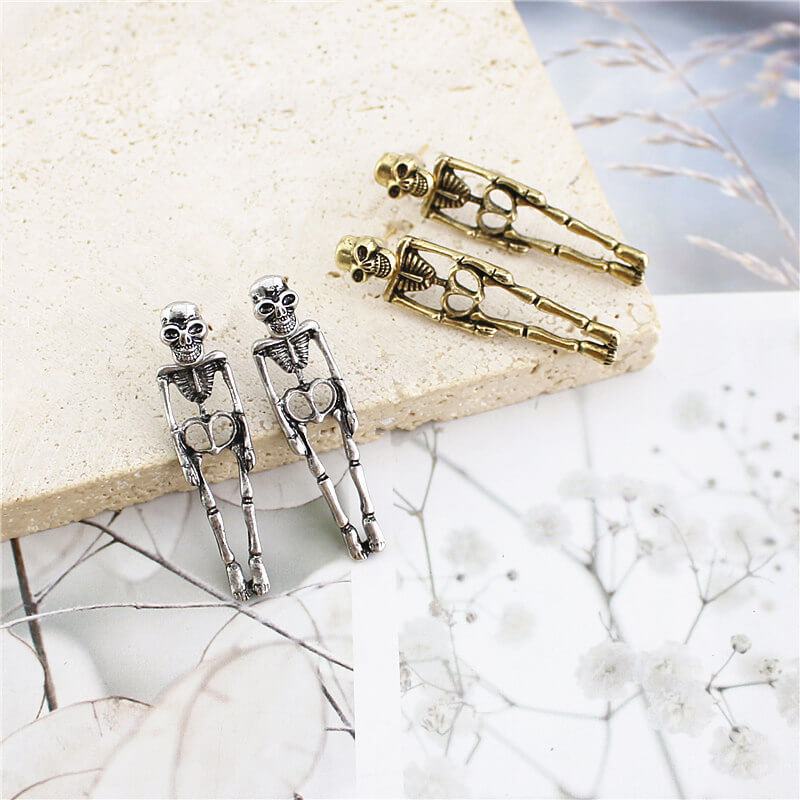 Creative Gothic Style Skull Skeleton Drop Earrings