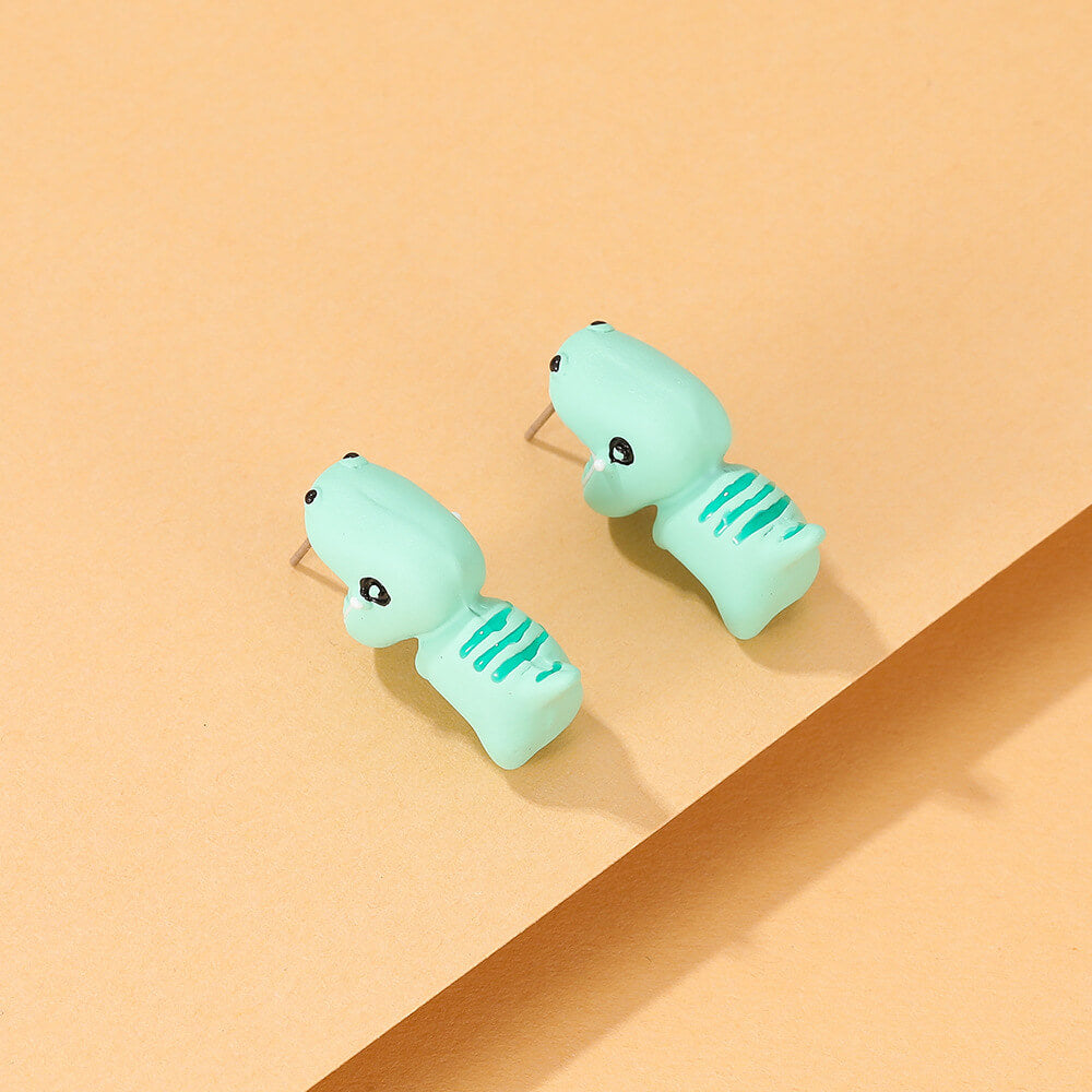 FEELIVE Cartoon Animal Biting Polymer Clay Stud Earring