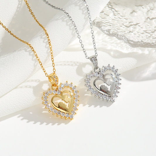 FEELIVE Vintage Style Couple Heart Shape Pendant Necklace