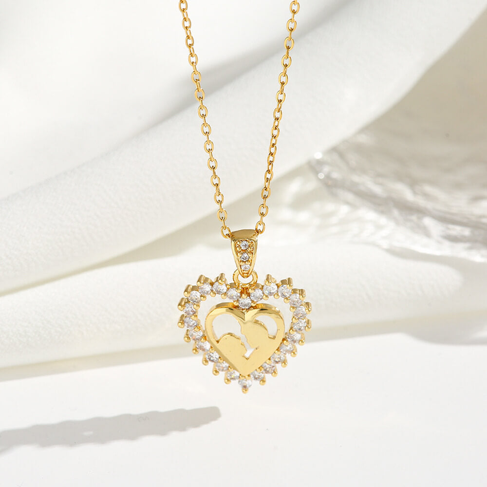 FEELIVE Vintage Style Couple Heart Shape Pendant Necklace