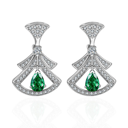 Dance Dress Lab Created Emerald Earrings in Sterling Silver - Feelive