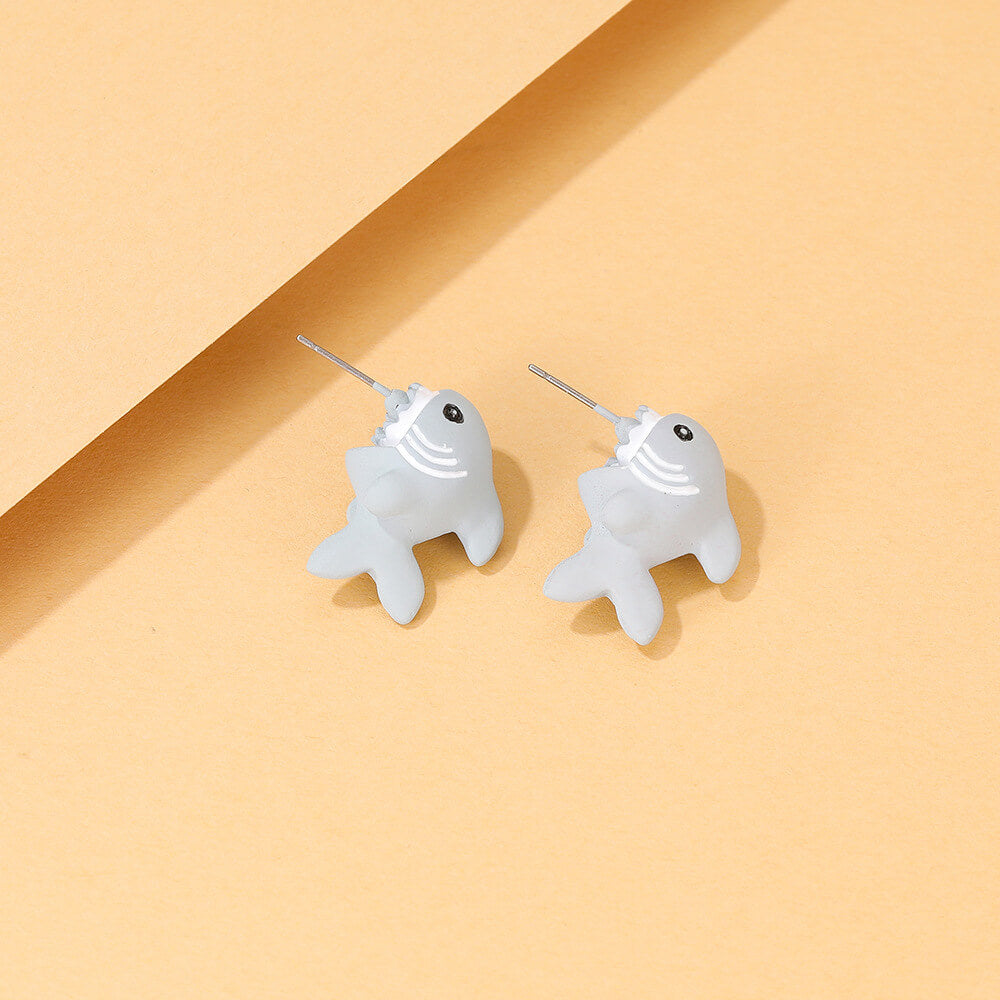 FEELIVE Cartoon Animal Biting Polymer Clay Stud Earring